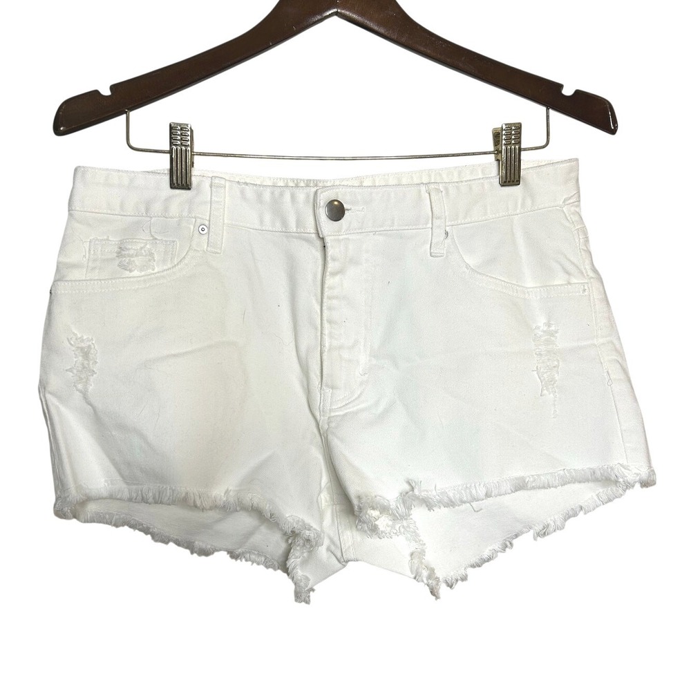 H&M white‎ distressed jean shorts-size 12